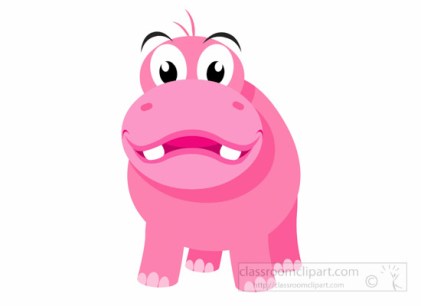 Cartoon Hippopotamus Wild Animal Clipart